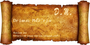 Drimus Mária névjegykártya